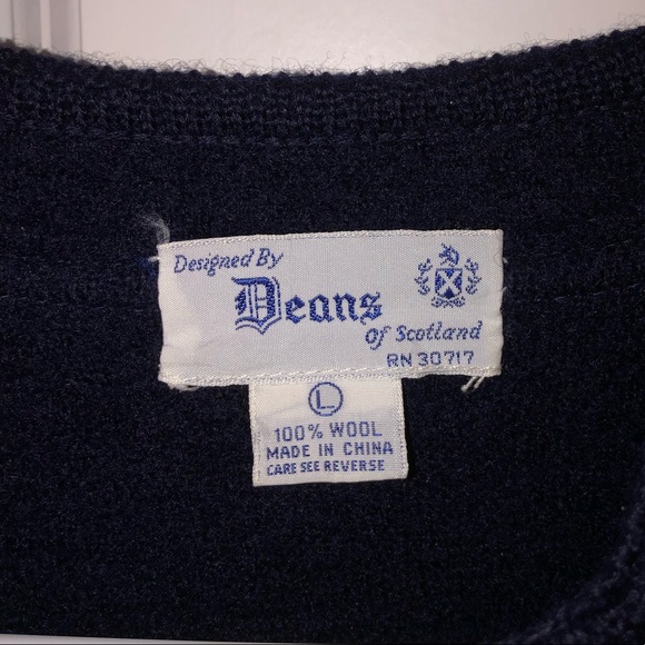 VINTAGE Deans  Of Scotland Navy Blue Jacket Size L - Picture 2 of 8